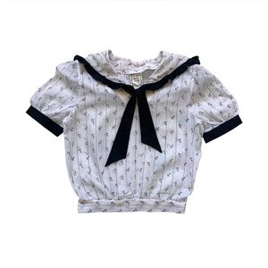 Sweet Vintage Cropped Sailor Top 70s